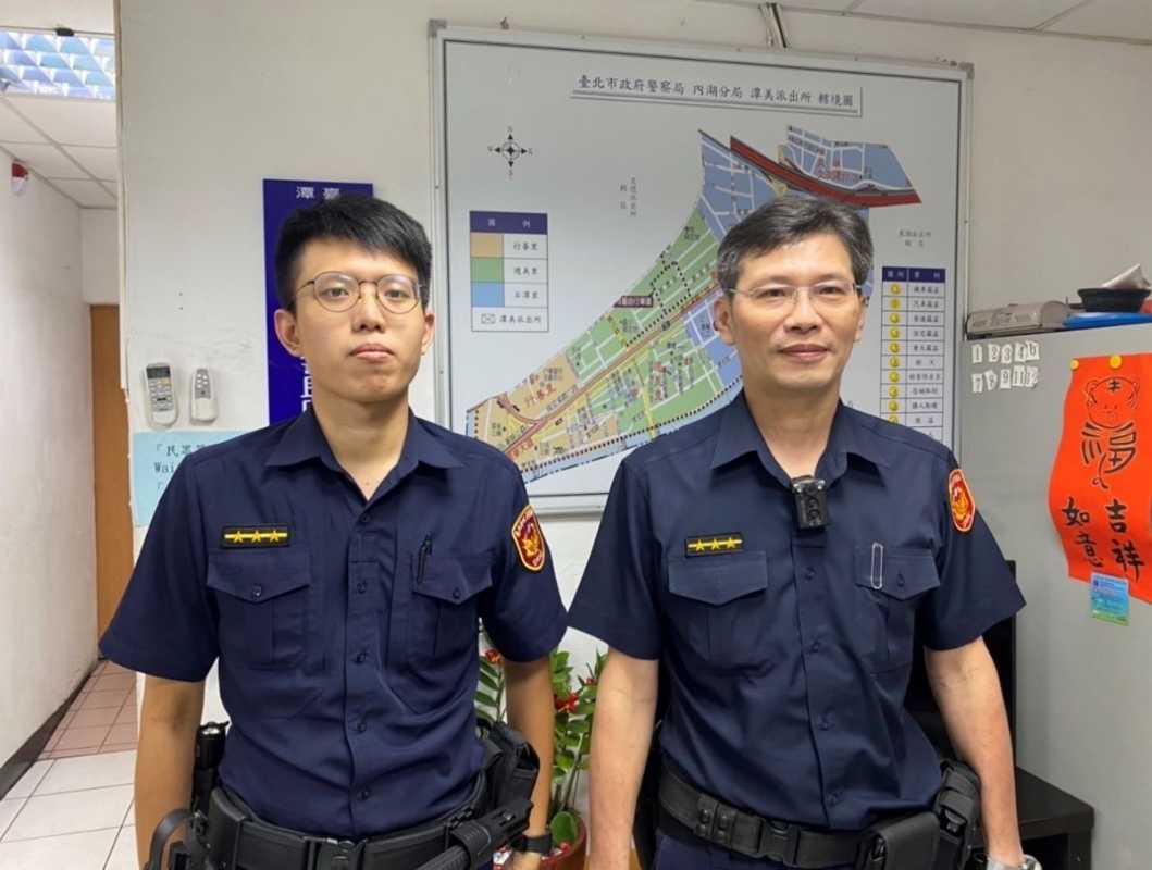 ⬆️圖說：潭美派出所警員林建廷(左)、吳俊德(右)
