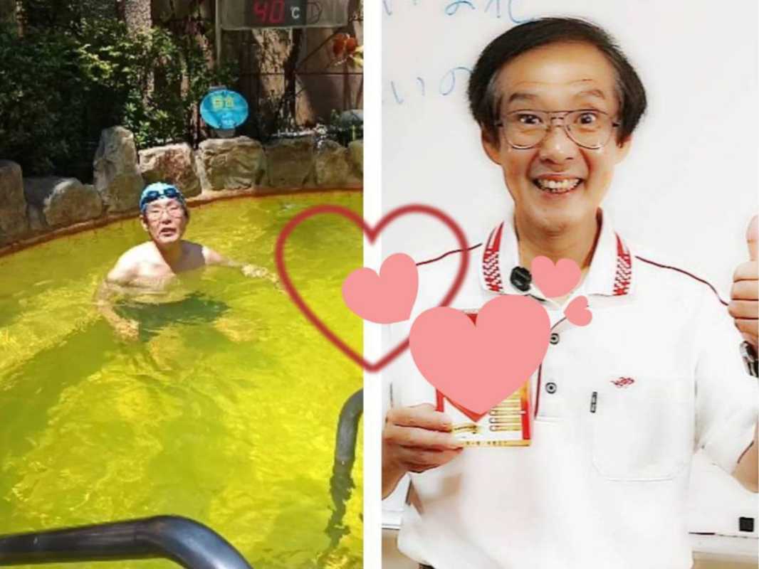63歲的日本友人，過去曾有中風紀錄，經郭醫師建議每日保養，終於能享受台灣人的泡湯文化！(一清究好芯提供)